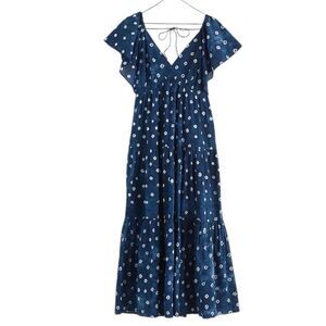 Madewell Blue and White Polka Dot Midi Dress